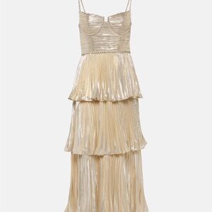 Metallic Tiered Midi Dress